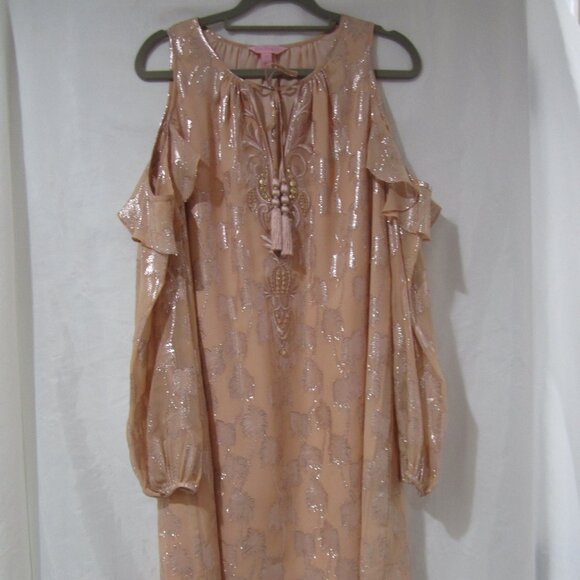 Lilly Pulitzer S Marlyse Silk Cold Shoulder Dress - Picture 1 of 9